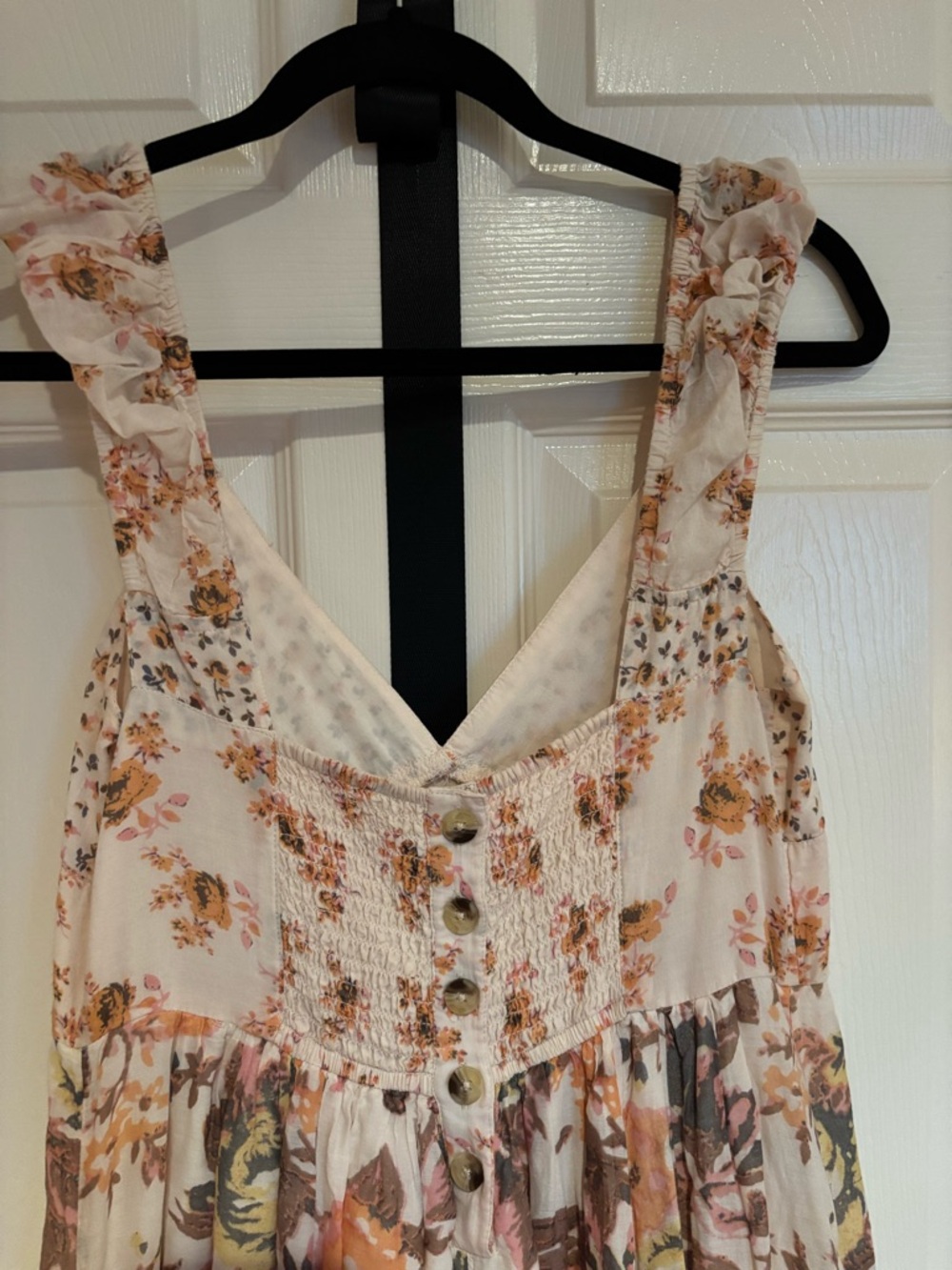 Free People Cream Maxi Dress with Orange, Brown and Yellow Floral Print - Picture 8 of 16